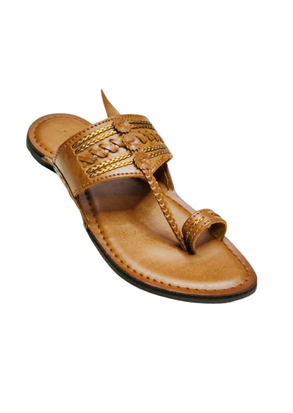 Men Tan Single Belt Kolhapuri