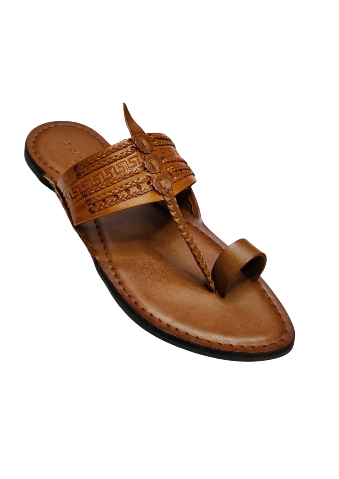 Men Tan Single Belt Kolhapuri