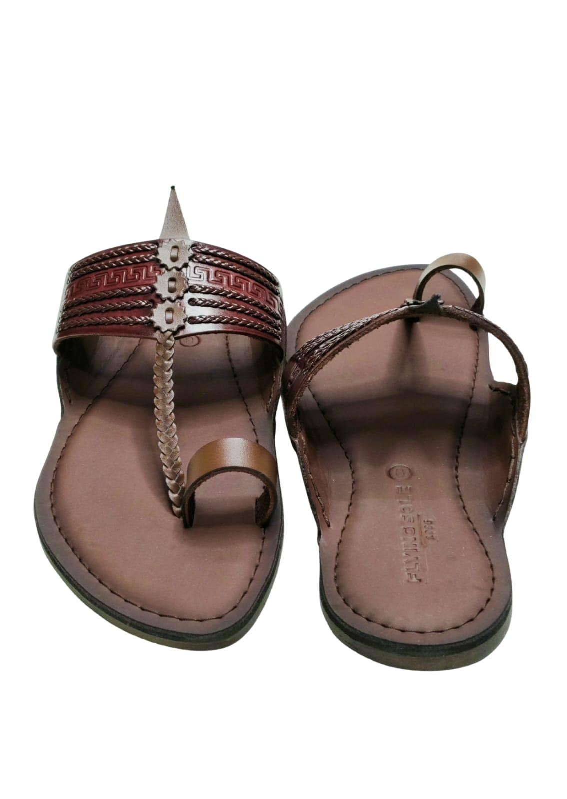 Men Wine Single Belt Kolhapuri