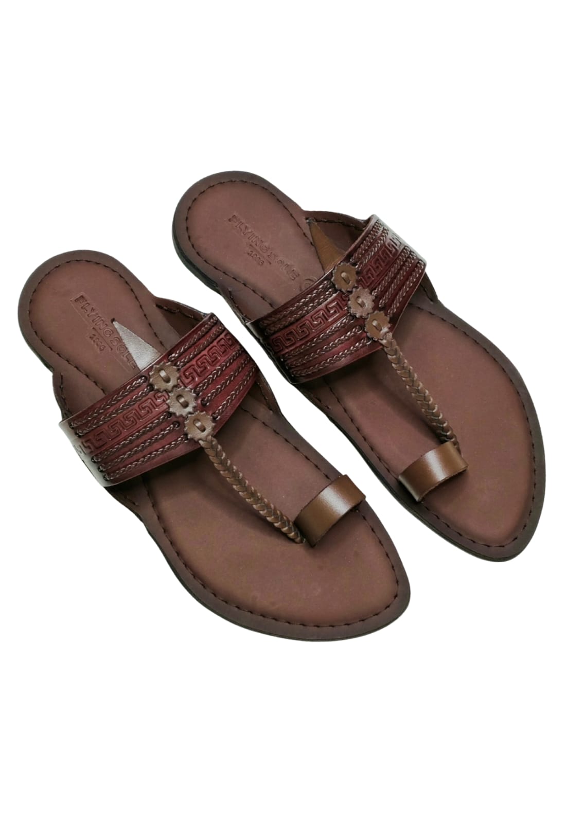Men Wine Single Belt Kolhapuri