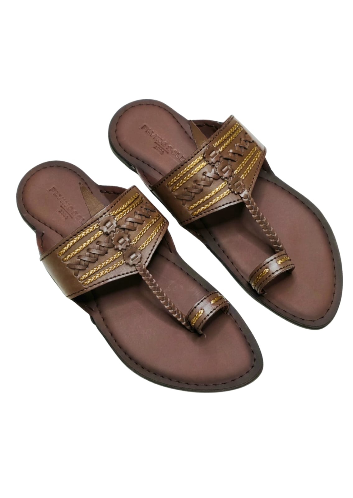 Men Wine Single Belt Kolhapuri