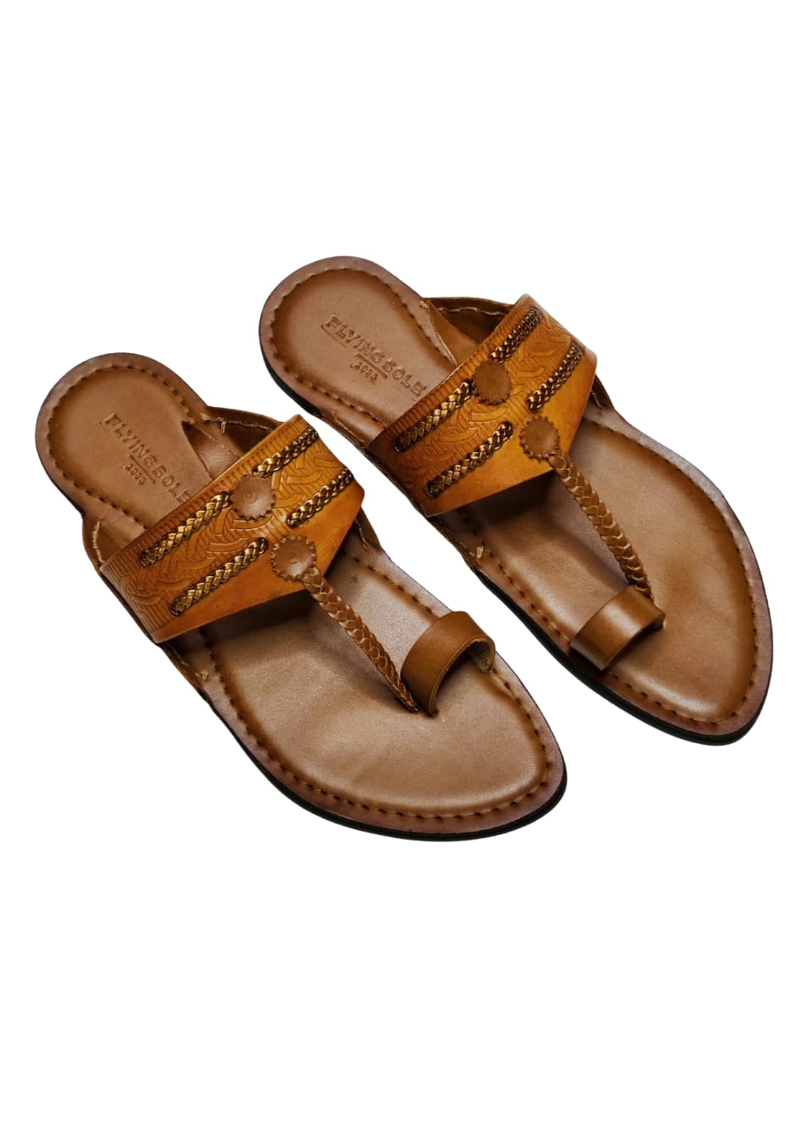 Men Tan Single Belt Kolhapuri