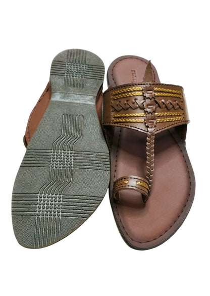 Men Wine Single Belt Kolhapuri