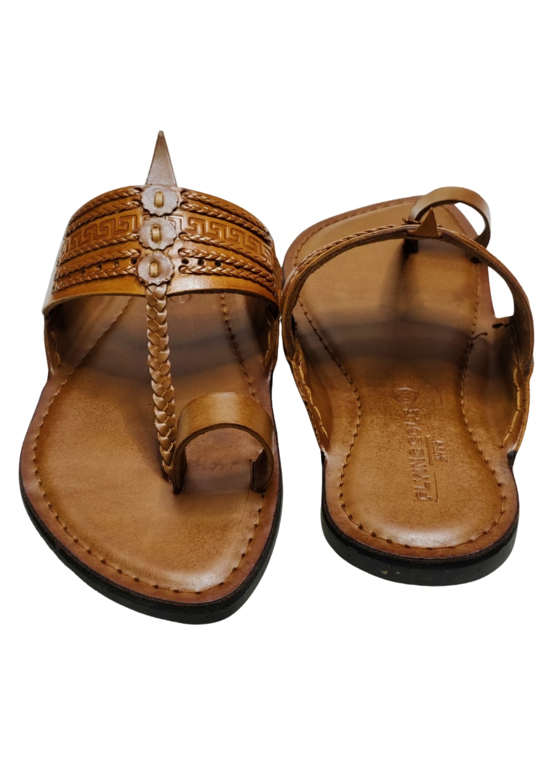 Men Tan Single Belt Kolhapuri