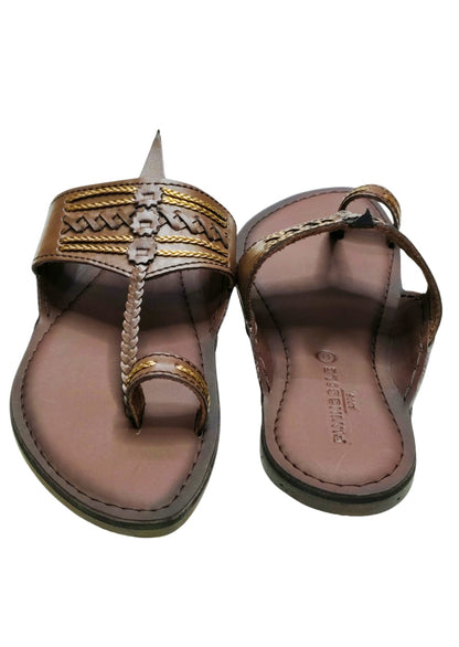 Men Wine Single Belt Kolhapuri