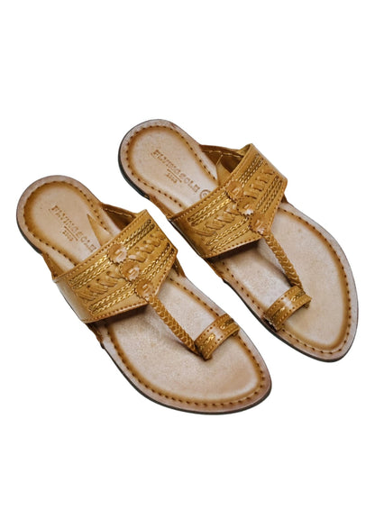Men Tan Single Belt Kolhapuri