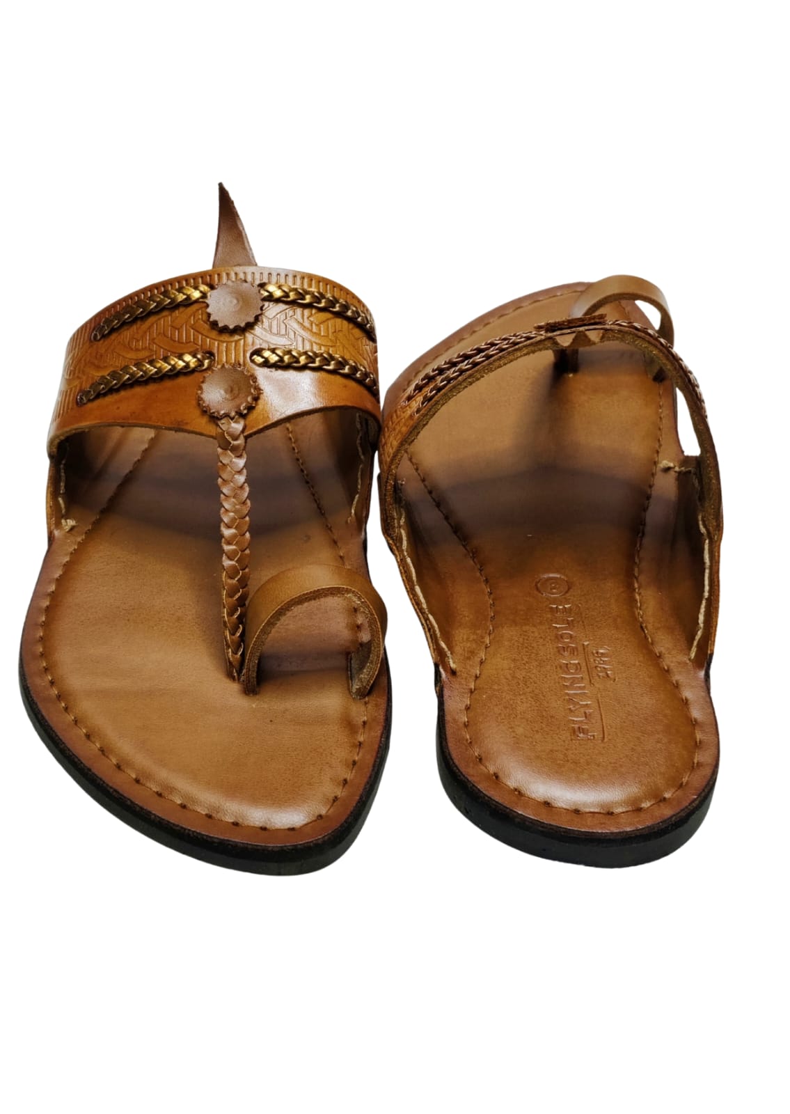 Men Tan Single Belt Kolhapuri
