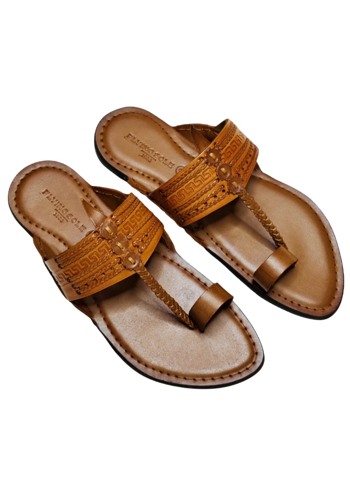 Men Tan Single Belt Kolhapuri