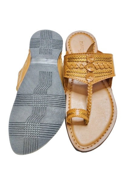 Men Tan Single Belt Kolhapuri