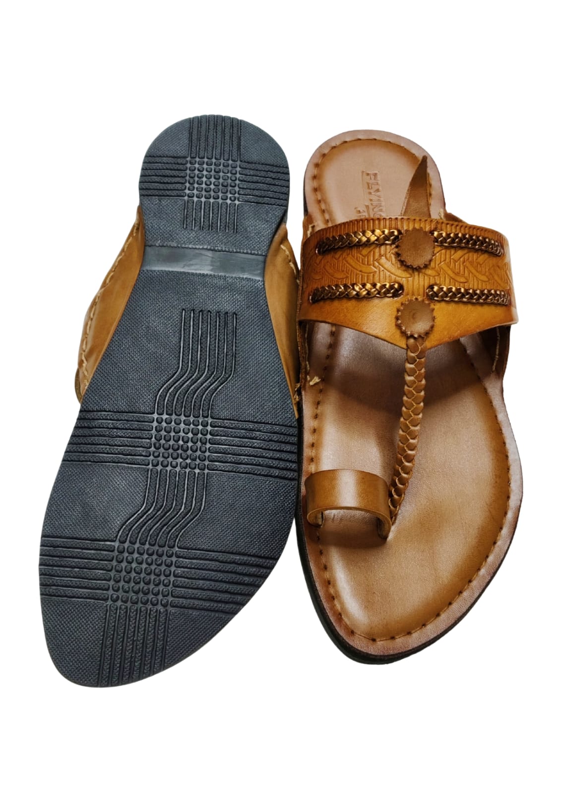 Men Tan Single Belt Kolhapuri