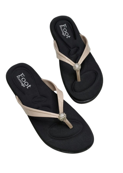 Women Cream Comfort Slip Ons