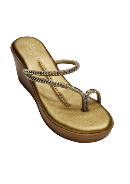Women Gold Thumb Slip Ons