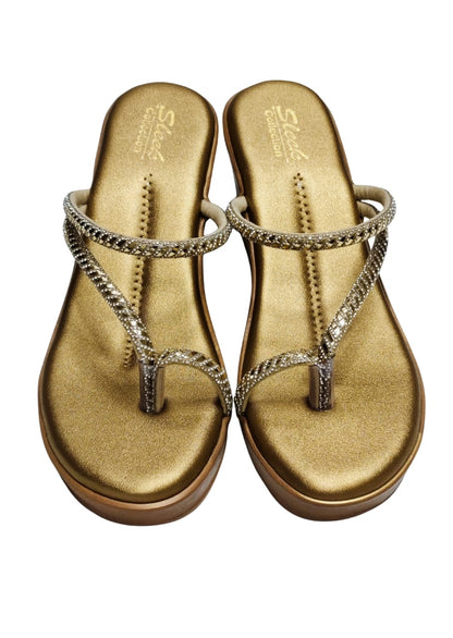 Women Gold Thumb Slip Ons