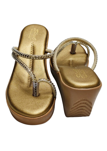 Women Gold Thumb Slip Ons