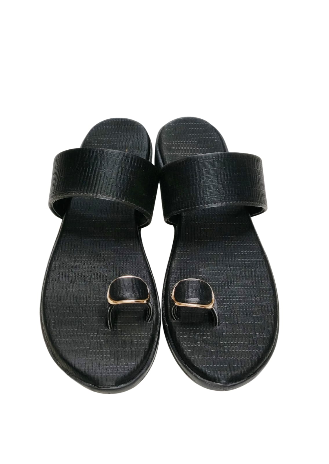 Women Black Thumb Slip Ons