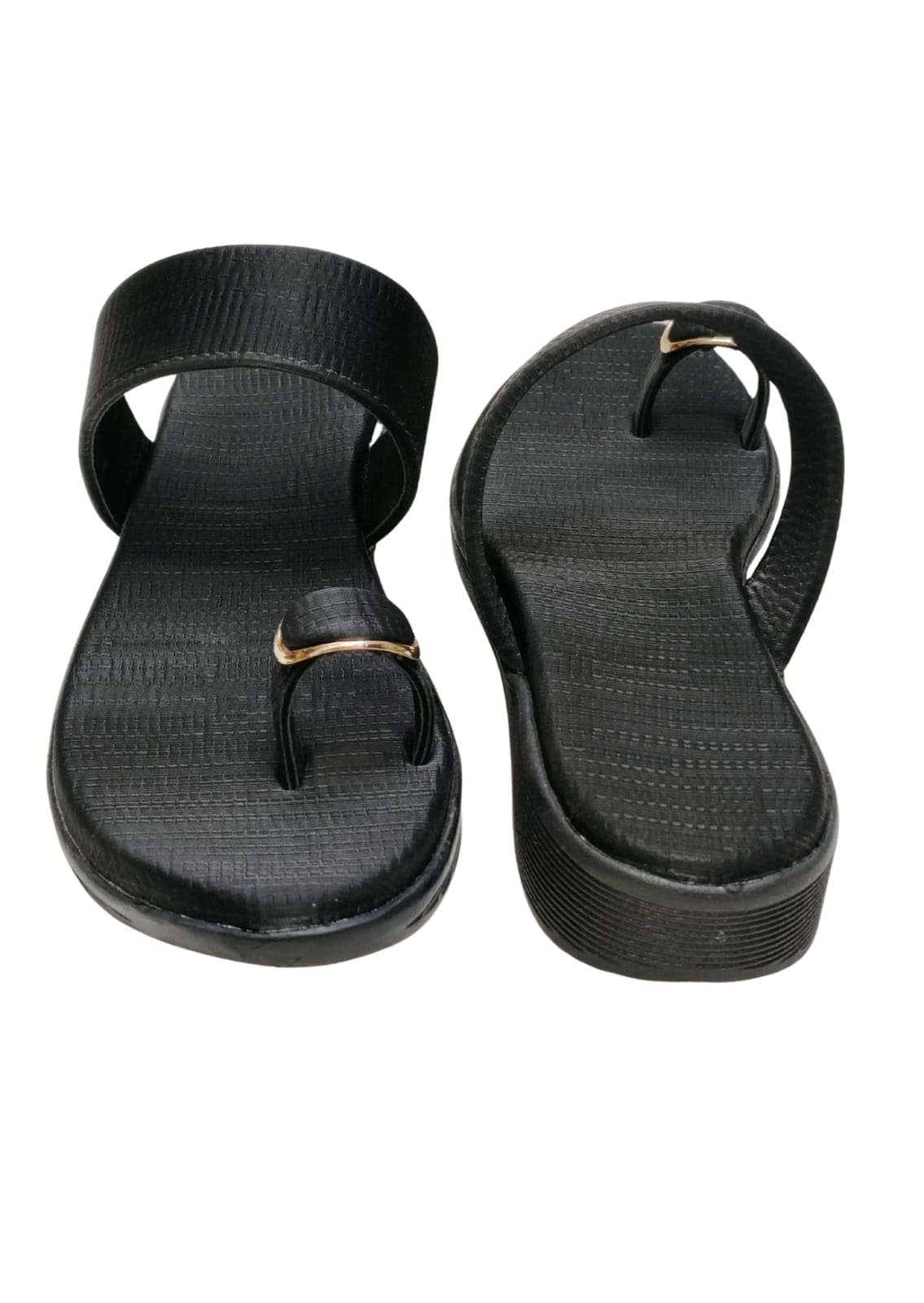 Women Black Thumb Slip Ons