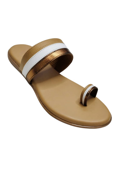 Women Beige Thumb Slip Ons