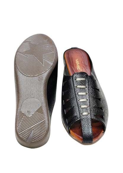Women Black Leather Balley