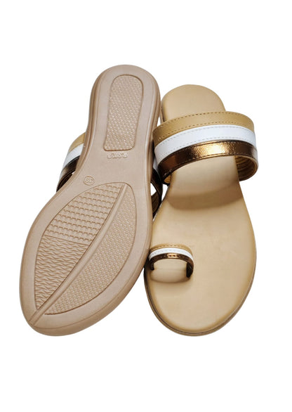 Women Beige Thumb Slip Ons