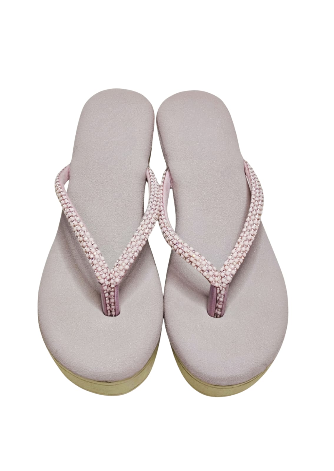 Women Pink Platform Heel Slip Ons