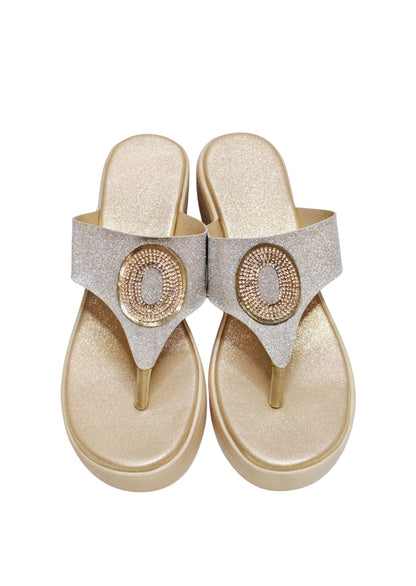 Women Pink Platform Heel Slip Ons