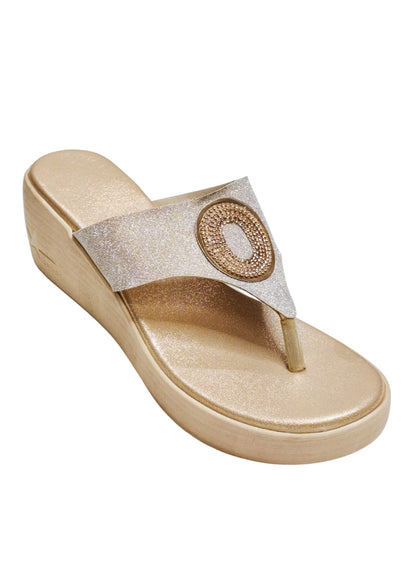 Women Pink Platform Heel Slip Ons