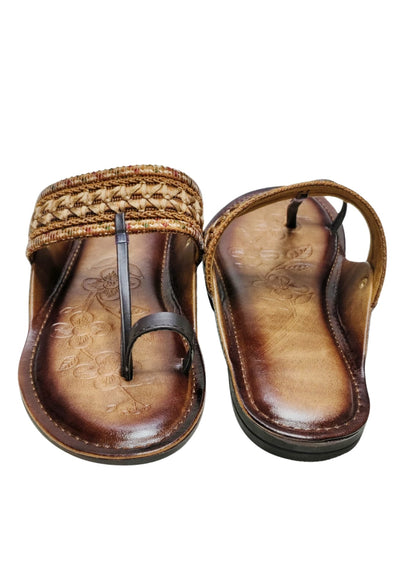 Women Brown Thumb Slip Ons