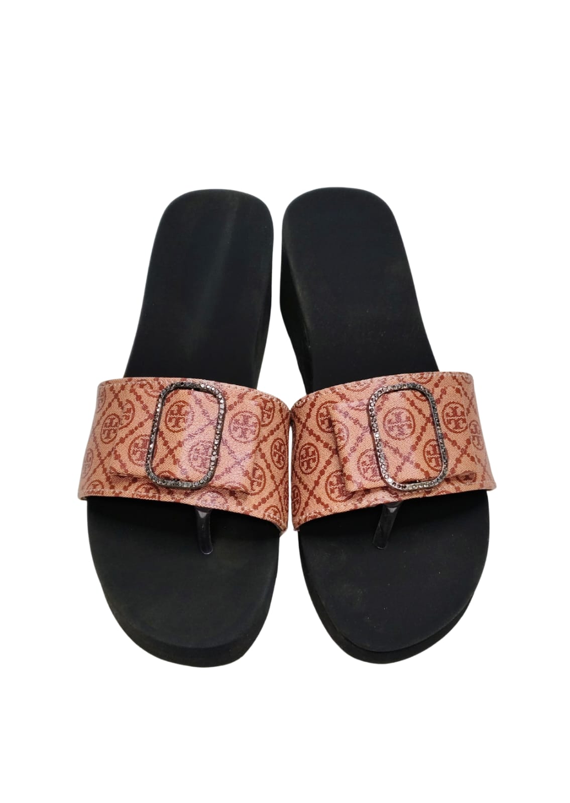 Women Peach Platform Heel Slip Ons