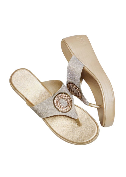 Women Pink Platform Heel Slip Ons