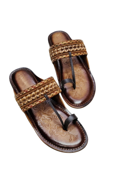Women Brown Thumb Slip Ons