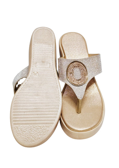 Women Pink Platform Heel Slip Ons