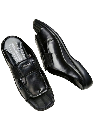 Men Black Leather Chappal