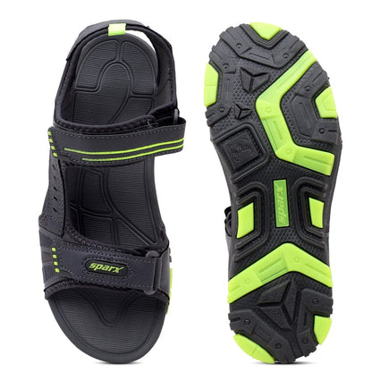 Men Dark Grey & Green Sandle