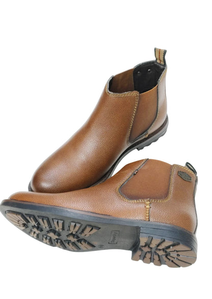 Men Tan Chelsea Shoes