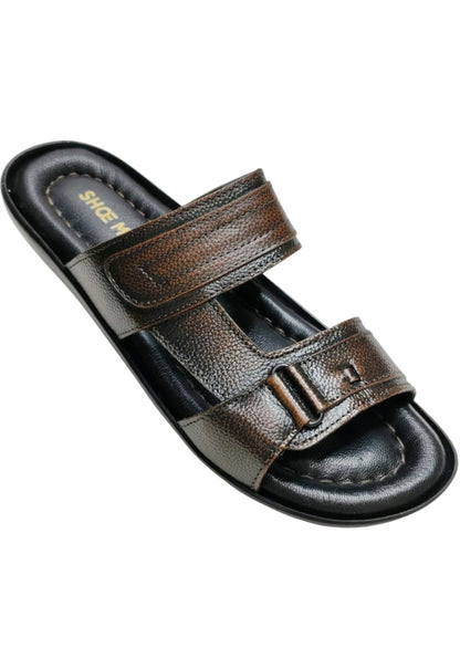 Men Black Shiny Chappal