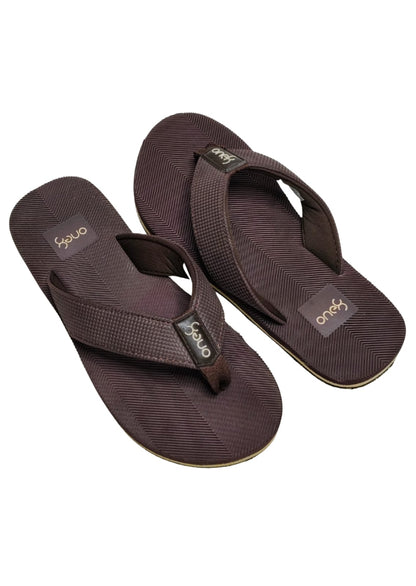 Men Brown/Blue Comfort Slippers