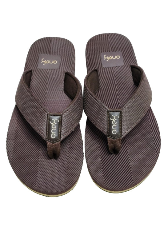 Men Brown/Blue Comfort Slippers