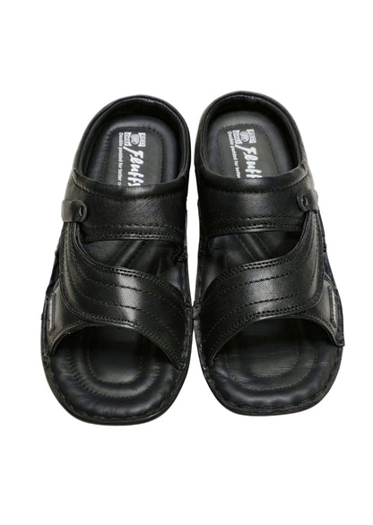 Men Black Leather Chappal