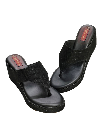 Women Shiny Black Slip Ons