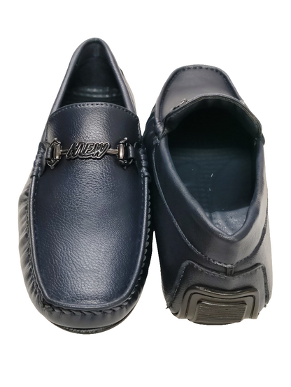 Blue Leather Loafers
