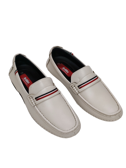 White Leather Loafers