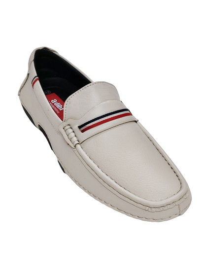White Leather Loafers