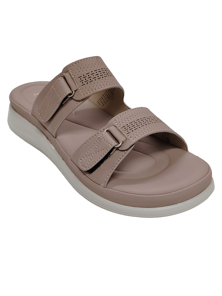 Women Champagne Flat Slip Ons