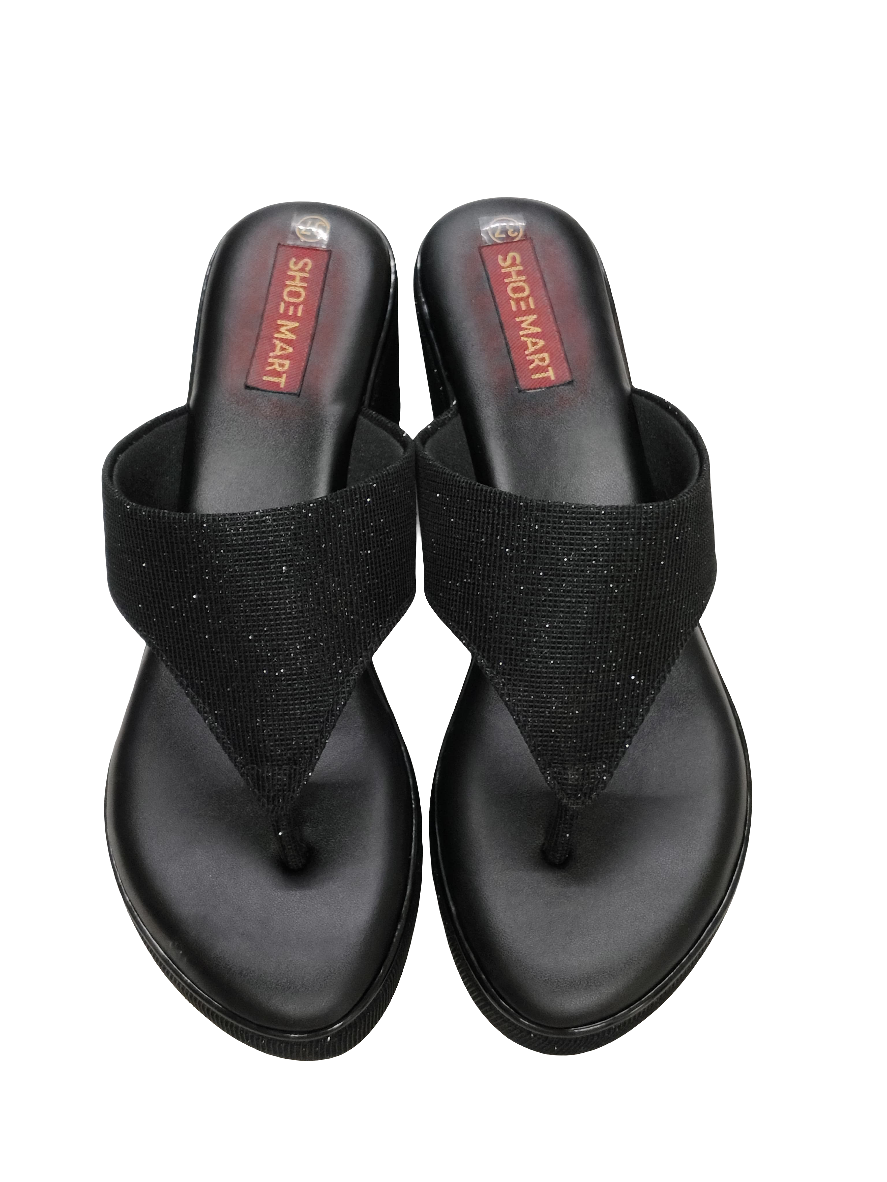 Women Shiny Black Slip Ons