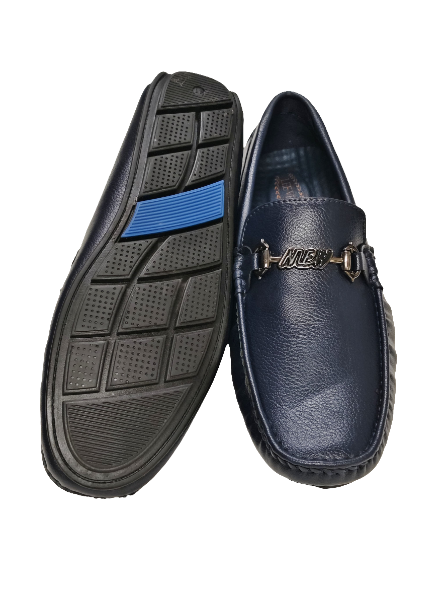 Blue Leather Loafers