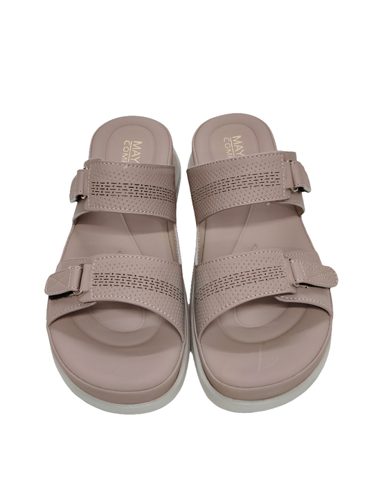 Women Champagne Flat Slip Ons