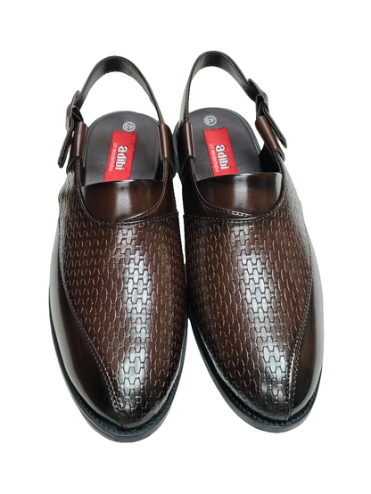 Men Brown Peshawari Shoes