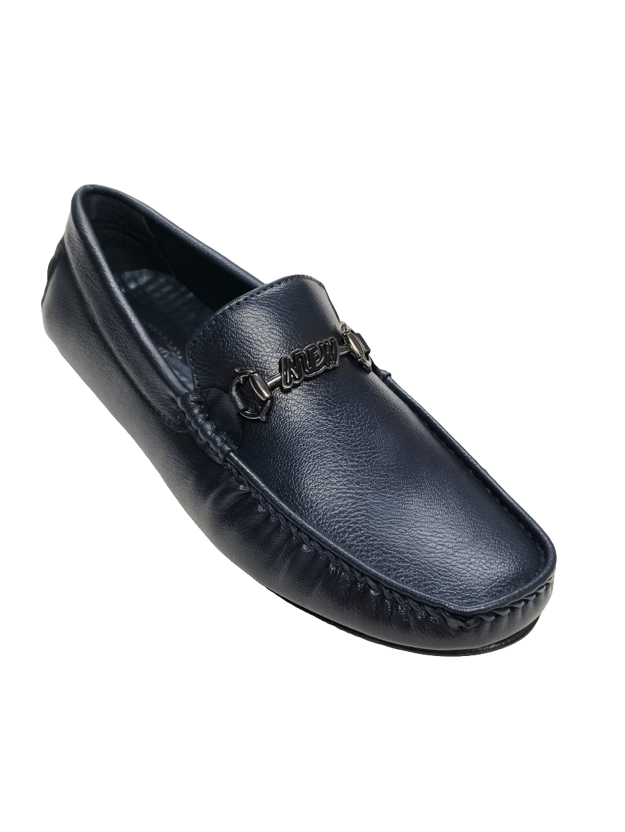 Blue Leather Loafers