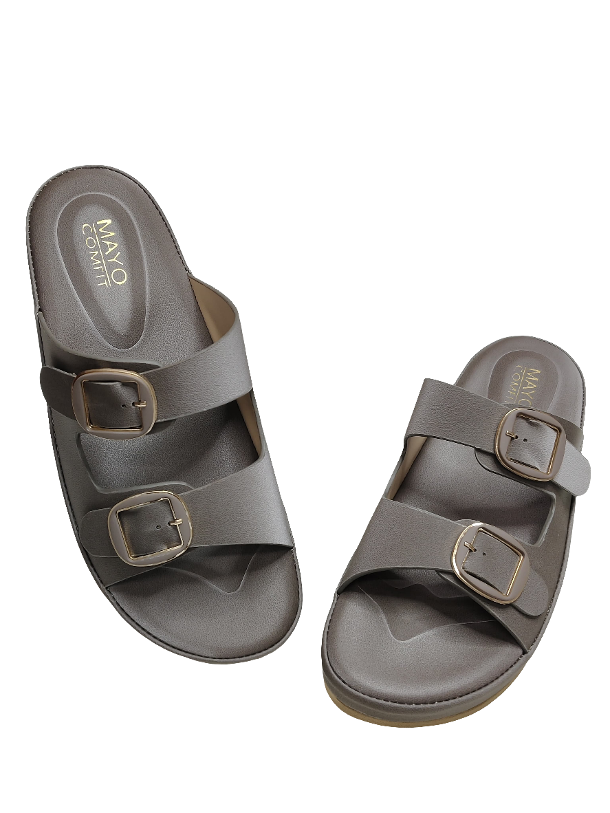 Women Light Brown Flat Slip Ons