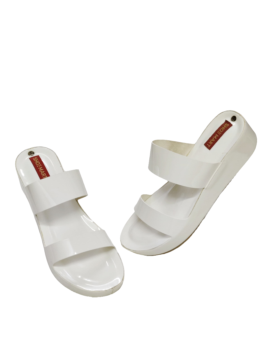 Women White Strappy Slip On